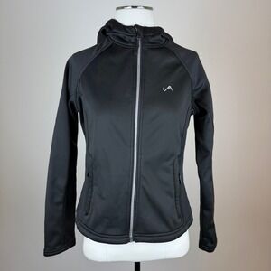 Vertical 9 Girls Softshell Hooded Jacket Fleece Lined Black Pink Size Large 14